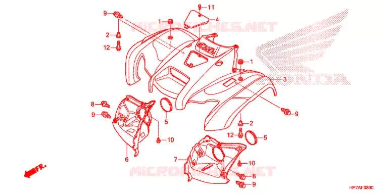 VOORSPATBORD Honda ATV 420 FOURTRAX 2012  TRX420FPAC