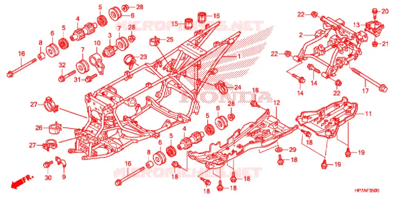 FRAME CHASSIS Honda ATV 420 FOURTRAX 2013  TRX420FPAD