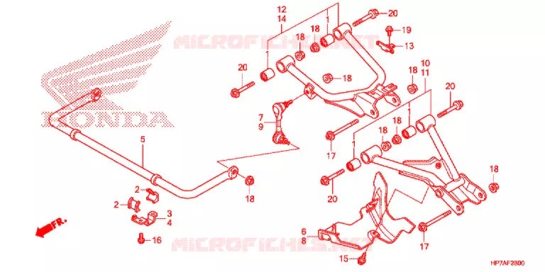 ACHTER ARM Honda ATV 420 FOURTRAX 2013  TRX420FPAD