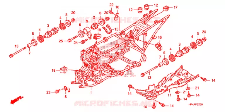 FRAME CHASSIS Honda ATV 420 FOURTRAX 2009  TRX420FPM9