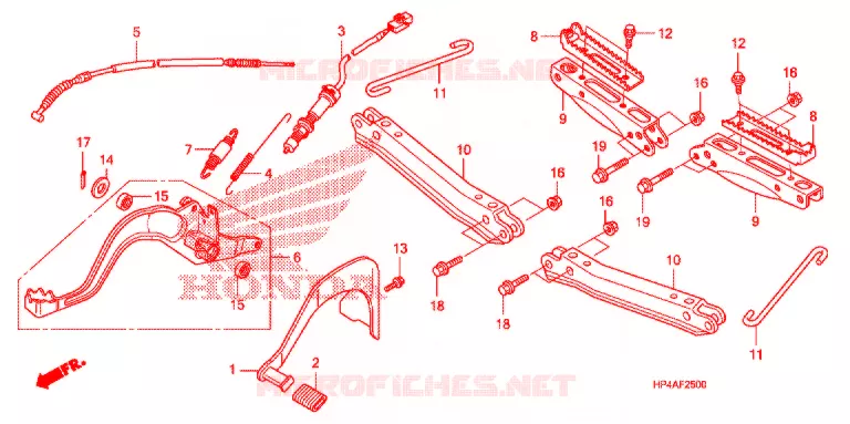 PEDAAL/OPSTAP Honda ATV 420 FOURTRAX 2009  TRX420FPM9