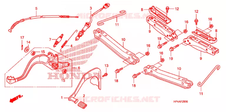 PEDAAL/OPSTAP Honda ATV 420 FOURTRAX 2009  TRX420FPM9
