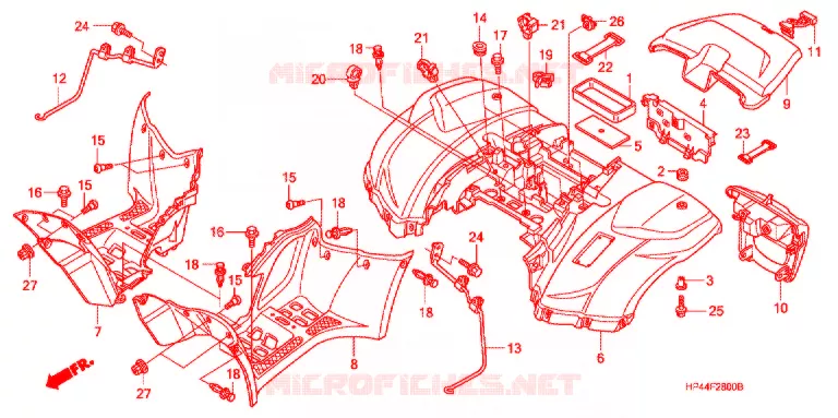 ACHTER STROOMLIJNKAP Honda ATV 420 FOURTRAX 2007  TRX420TM7