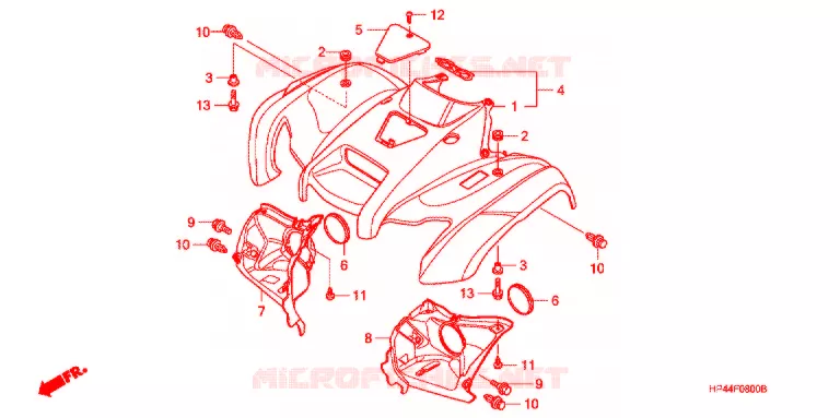 VOORSPATBORD Honda ATV 420 FOURTRAX 2007  TRX420TM7