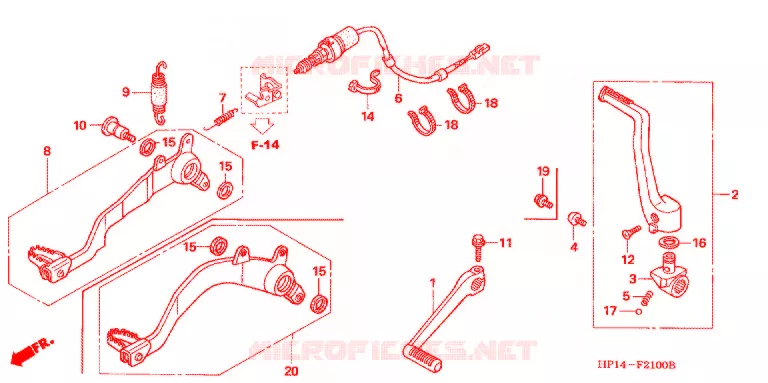 OPSTAP/PEDAAL Honda ATV 450 FOURTRAX 2008  TRX450ER8