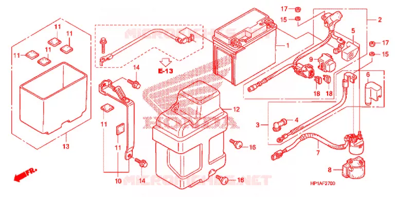 GEREEDSCHAP/ACCUVAK Honda ATV 450 FOURTRAX 2012  TRX450ERC