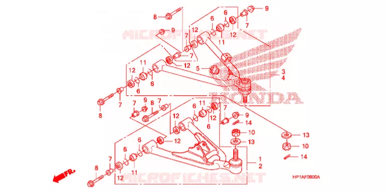 VOOR ARM Honda ATV 450 FOURTRAX 2012  TRX450ERC