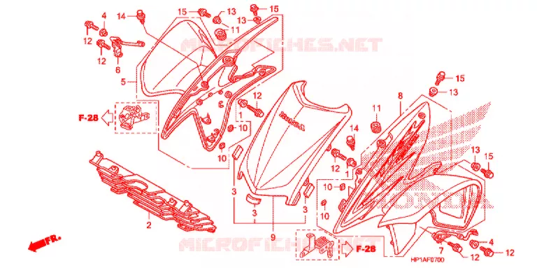VOORSPATBORD Honda ATV 450 FOURTRAX 2012  TRX450ERC