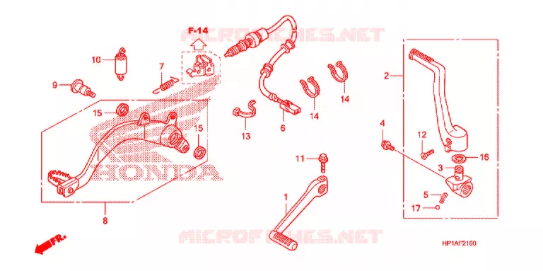 OPSTAP/PEDAAL Honda ATV 450 FOURTRAX 2013  TRX450ERD