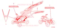 EMBLEEM/STREEP (3) voor Honda TRX 450 R SPORTRAX Electric Start WHITE 2013