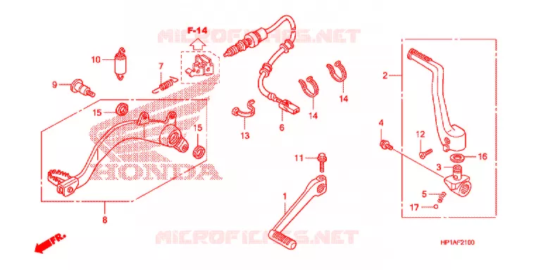 OPSTAP/PEDAAL Honda ATV 450 FOURTRAX 2014  TRX450ERE