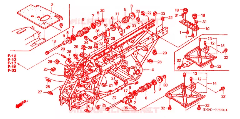 FRAME CHASSIS Honda ATV 450 FOURTRAX 2004  TRX450FM4