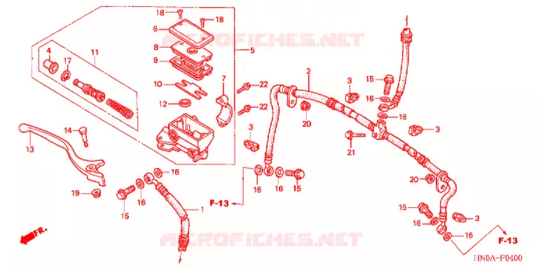 VOORREM HOOFDCILINDER Honda ATV 450 FOURTRAX 2004  TRX450FM4
