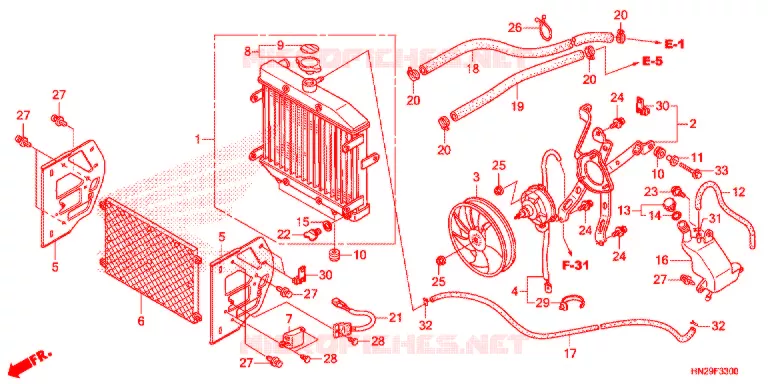 RADIATOR Honda ATV 500 FOURTRAX 2013  TRX500FAD