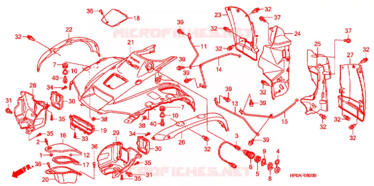 VOORSPATBORD Honda ATV 500 FOURTRAX 2007  TRX500FE7