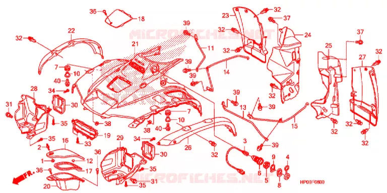 VOORSPATBORD Honda ATV 500 FOURTRAX 2011  TRX500FEB