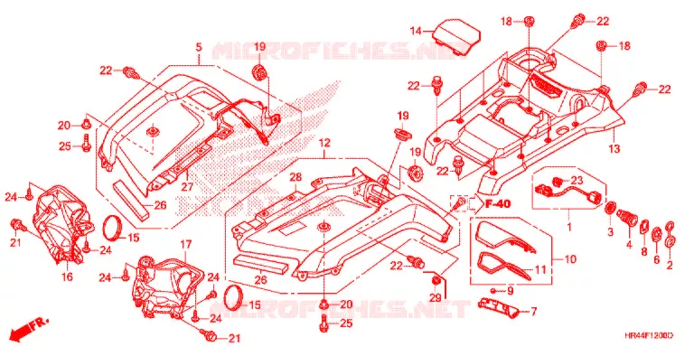 VOORSPATBORD Honda ATV 500 FOURTRAX 2014  TRX500FM2E