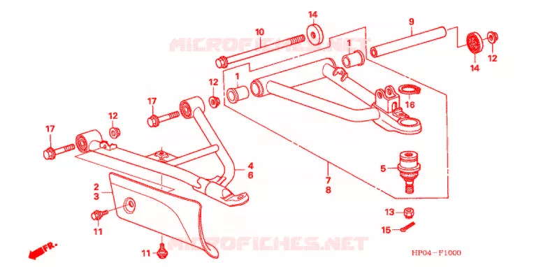 VOOR ARM Honda ATV 500 FOURTRAX 2005  TRX500FM5