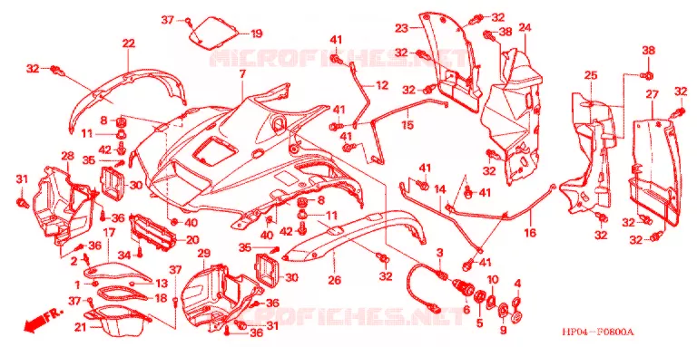 VOORSPATBORD Honda ATV 500 FOURTRAX 2005  TRX500FM5