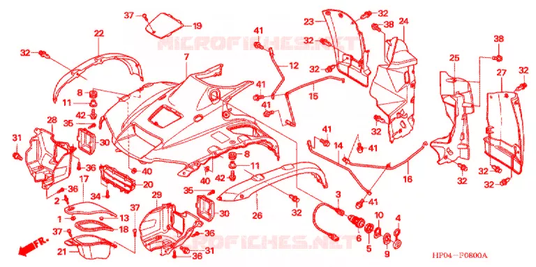 VOORSPATBORD Honda ATV 500 FOURTRAX 2005  TRX500FM5