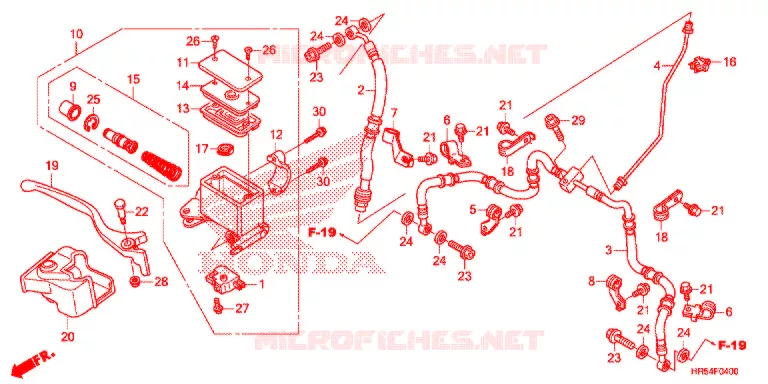 VOOR REM HOOFD CILINDER Honda ATV 500 FOURTRAX 2015  TRX500FM7F