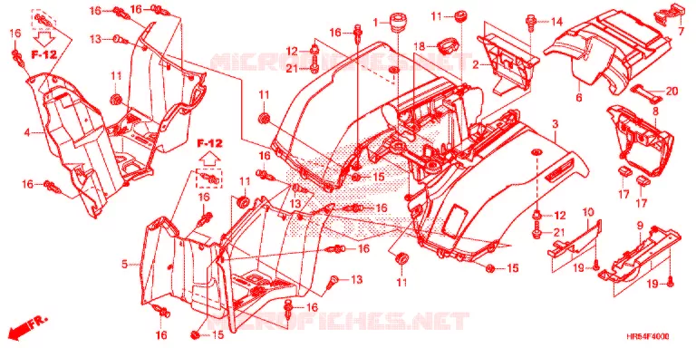 ACHTER STROOMLIJNKAP Honda ATV 500 FOURTRAX 2016  TRX500FM7G
