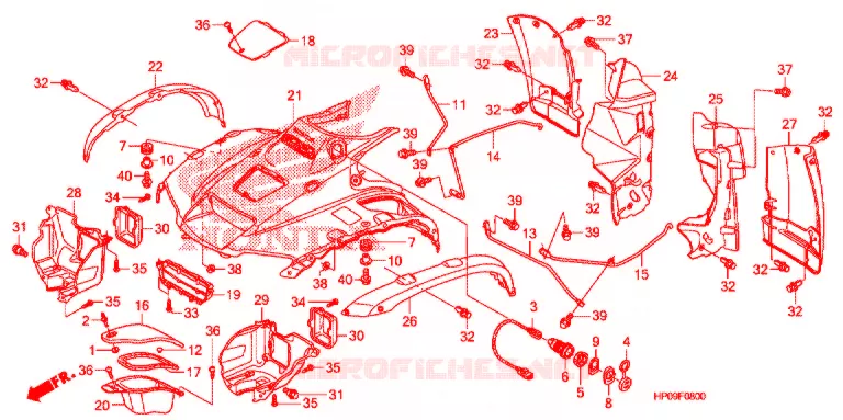 VOORSPATBORD Honda ATV 500 FOURTRAX 2009  TRX500FM9