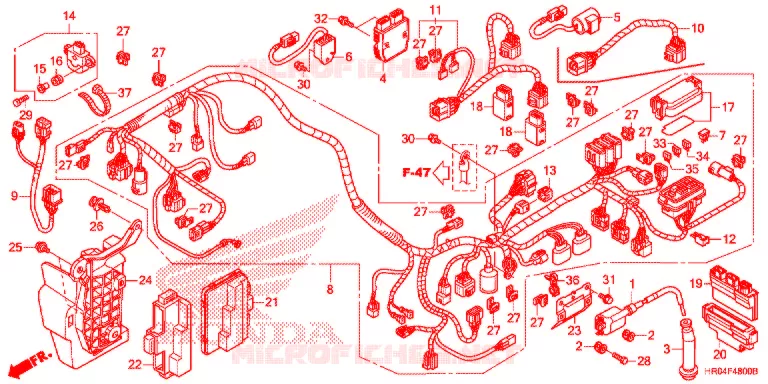 BEDRADINGSBUNDEL/ACCU Honda ATV 500 FOURTRAX 2012  TRX500FMC