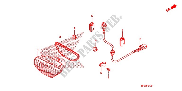 ACHTERLICHT(2) voor Honda FOURTRAX 500 FOREMAN 4X4 Electric Shift, Power Steering 2009