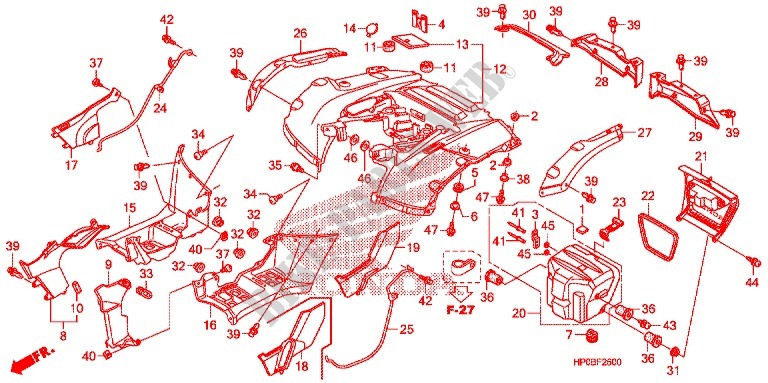 ACHTER STROOMLIJNKAP voor Honda FOURTRAX 500 FOREMAN 4X4 Electric Shift, PS, CAMO 2011