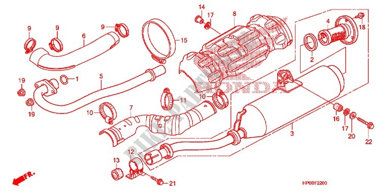 UITLAATDEMPER(2) voor Honda FOURTRAX 500 FOREMAN 4X4 Electric Shift, PS, CAMO 2011