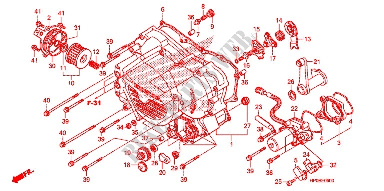VOOR KRUKAS AFDEKKING  voor Honda FOURTRAX 500 FOREMAN 4X4 Electric Shift, PS, CAMO 2011