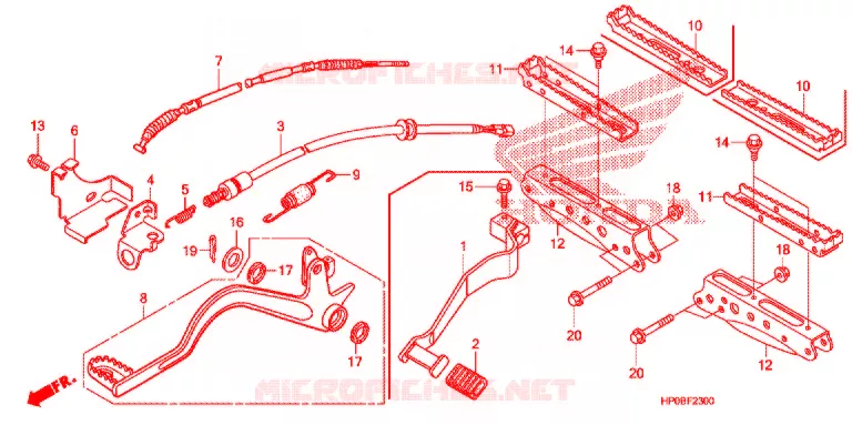OPSTAP/PEDAAL Honda ATV 500 FOURTRAX 2011  TRX500FPEB