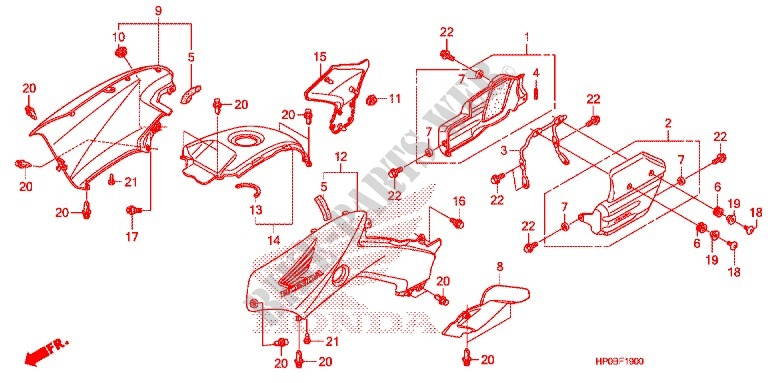 CHASSIS AFDEKKING/BAGAGEBOX/ BAGAGEDRAGER voor Honda FOURTRAX 500 FOREMAN ES PS, CAMO 2011