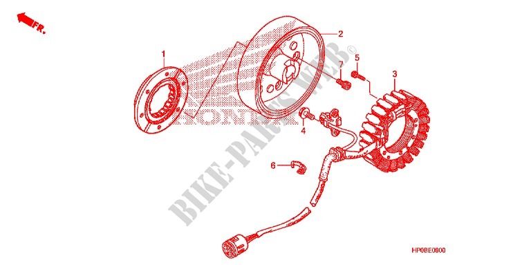 LINKS KRUKAS AFDEKKING/ GENERATOR(2) voor Honda FOURTRAX 500 FOREMAN ES PS, CAMO 2011