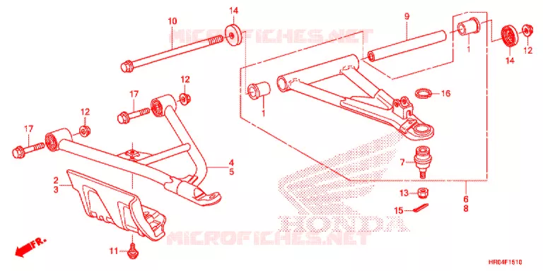 VOOR ARM Honda ATV 500 FOURTRAX 2012  TRX500FPEC