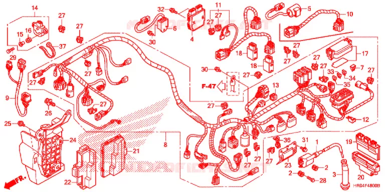 BEDRADINGSBUNDEL/ACCU Honda ATV 500 FOURTRAX 2012  TRX500FPEC