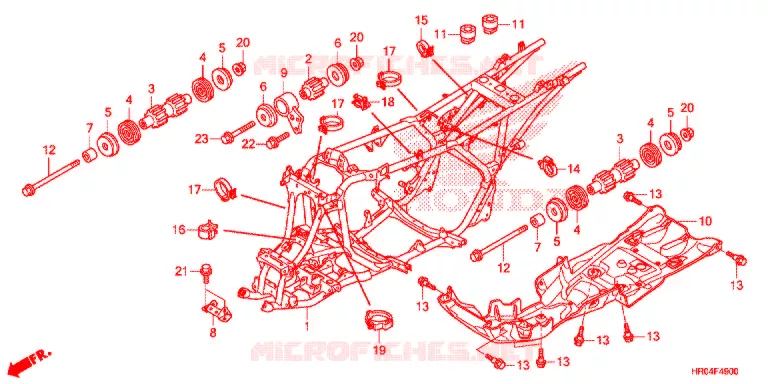 FRAME CHASSIS Honda ATV 500 FOURTRAX 2013  TRX500FPED