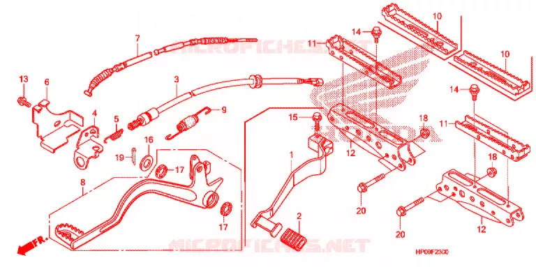 OPSTAP/PEDAAL Honda ATV 500 FOURTRAX 2010  TRX500FPMA