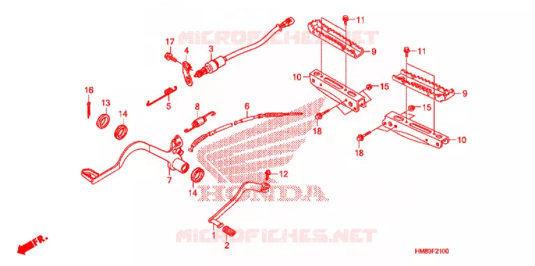 PEDAAL/OPSTAP Honda ATV 250 FOURTRAX 2010  TRX250TEA