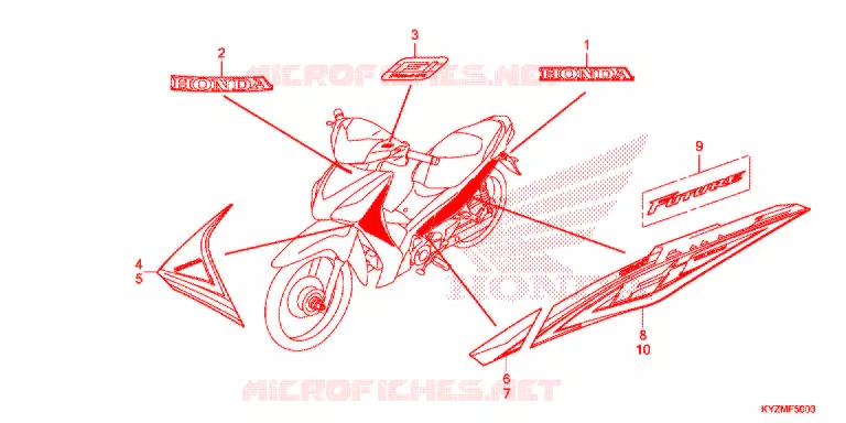 EMBLEEM/STREEP (AFS125MCSG/MCRG) Honda MOTO 125 FUTURE 2016  AFS125MCRG