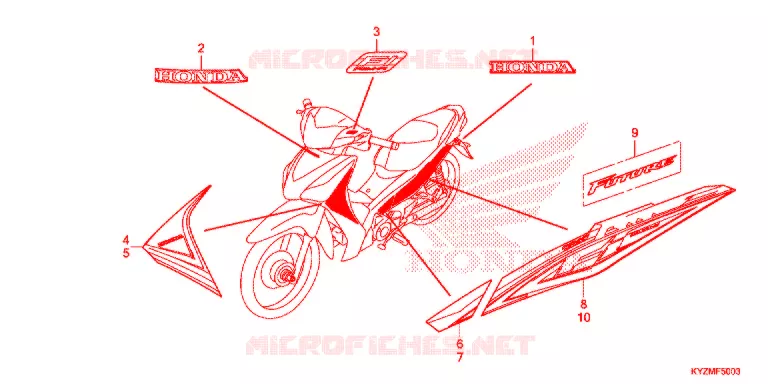 EMBLEEM/STREEP (AFS125MCSG/MCRG) Honda MOTO 125 FUTURE 2016  AFS125MCSG