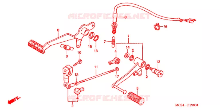 OPSTAP/PEDAAL Honda MOTO 900 HORNET 2003  CB900F3_A