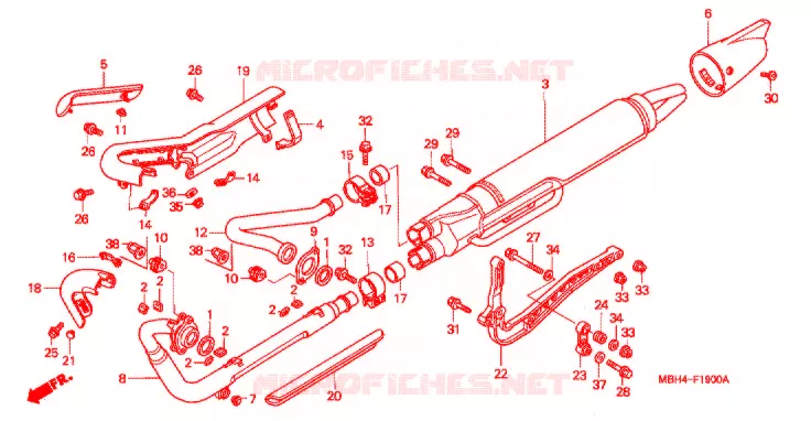 UITLAATDEMPER(2) Honda MOTO 1100 SHADOW 2000  VT1100C3Y