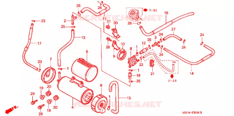 VERDAMPING BUS (AC) Honda MOTO 1100 SHADOW 2000  VT1100C3Y