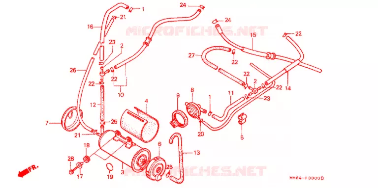 VERDAMPING BUS (AC) Honda MOTO 1100 SHADOW 1987  VT1100CH