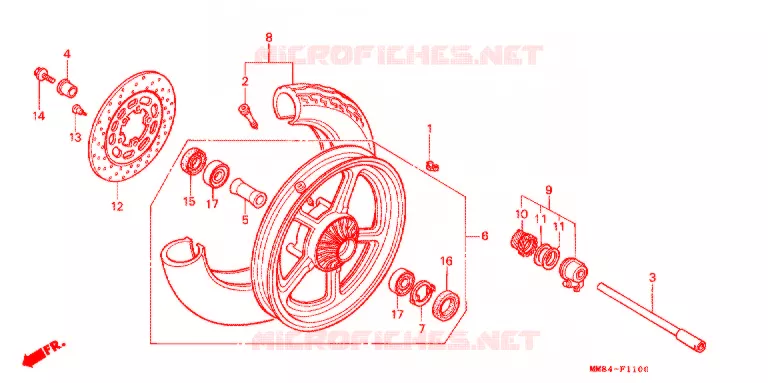 VOOR WIEL Honda MOTO 1100 SHADOW 1987  VT1100CH