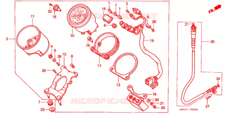 COMBINATIEMETER Honda MOTO 1100 SHADOW 2001  VT1100T1