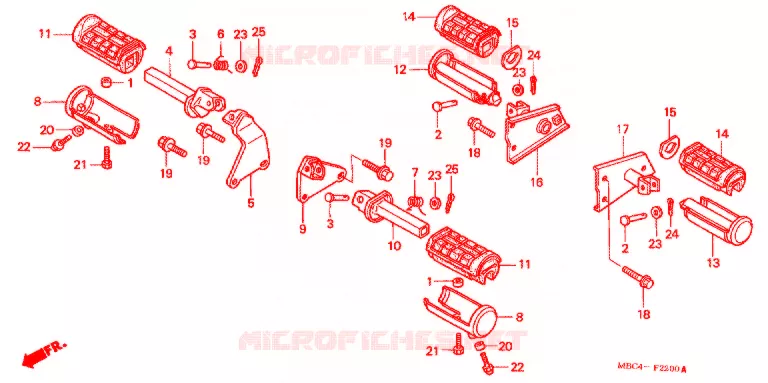OPSTAP/PEDAAL Honda MOTO 1100 SHADOW 2001  VT1100T1