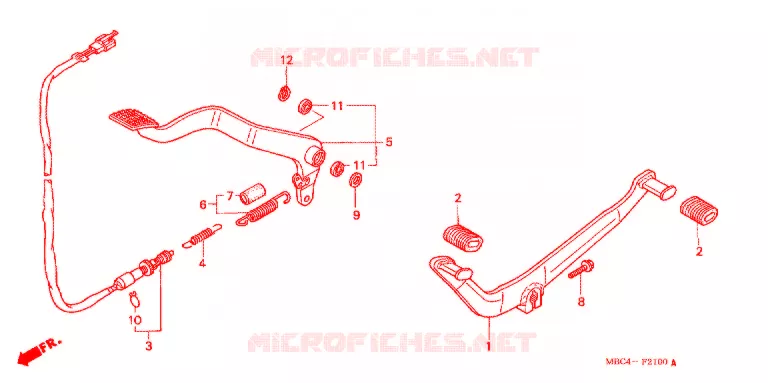 OPSTAP/PEDAAL Honda MOTO 1100 SHADOW 2001  VT1100T1